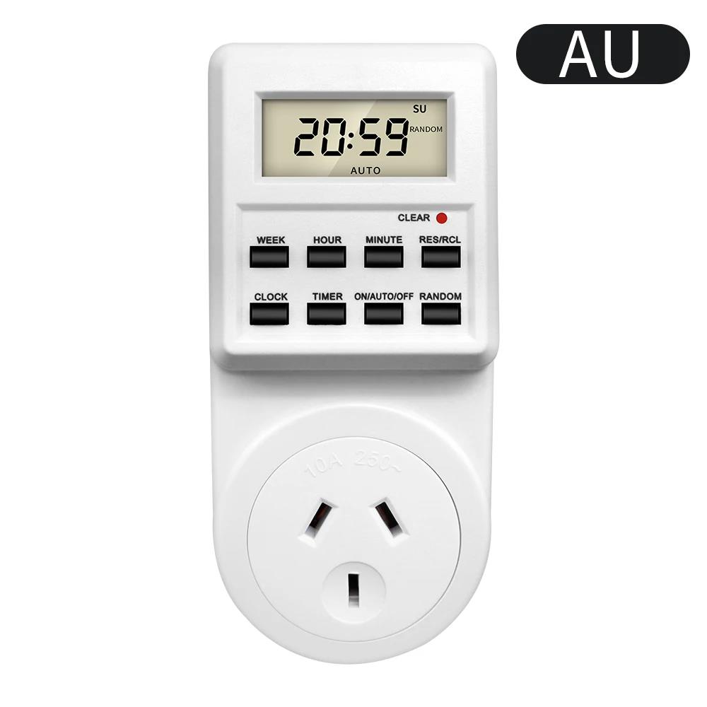 Electronic Digital Timer Switch Socket 24 Hour Cyclic Kitchen Timer Outlet Programmable Timing Socket EU UK AU US BR FR IT Plug3