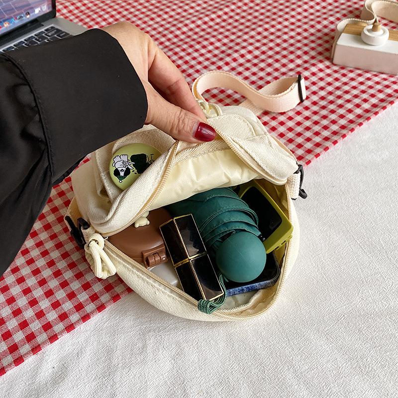 Canvas Bag Women's Messenger Bag 2025 New Korean Version Trendy Ins Japanese Literary and Artistic Versatile Cute Shoulder Bag Small Bag