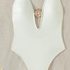 Sexy One-piece Swimsuit Metal Rose Accessories Pure Slim Swimsuit Women's Fashion
