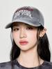 Emelbi Vintage Color Washed Unstructured Ball Cap Ny (Charcoal Grey)