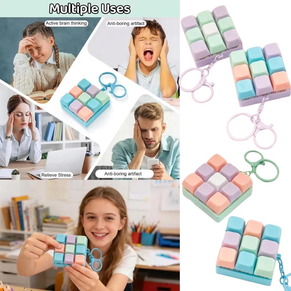 New Keyboard Fidget Toy Keychain Button Fidget Gifts for Adults To Relieve Stress Nine-key Can Be Assembled Freely@