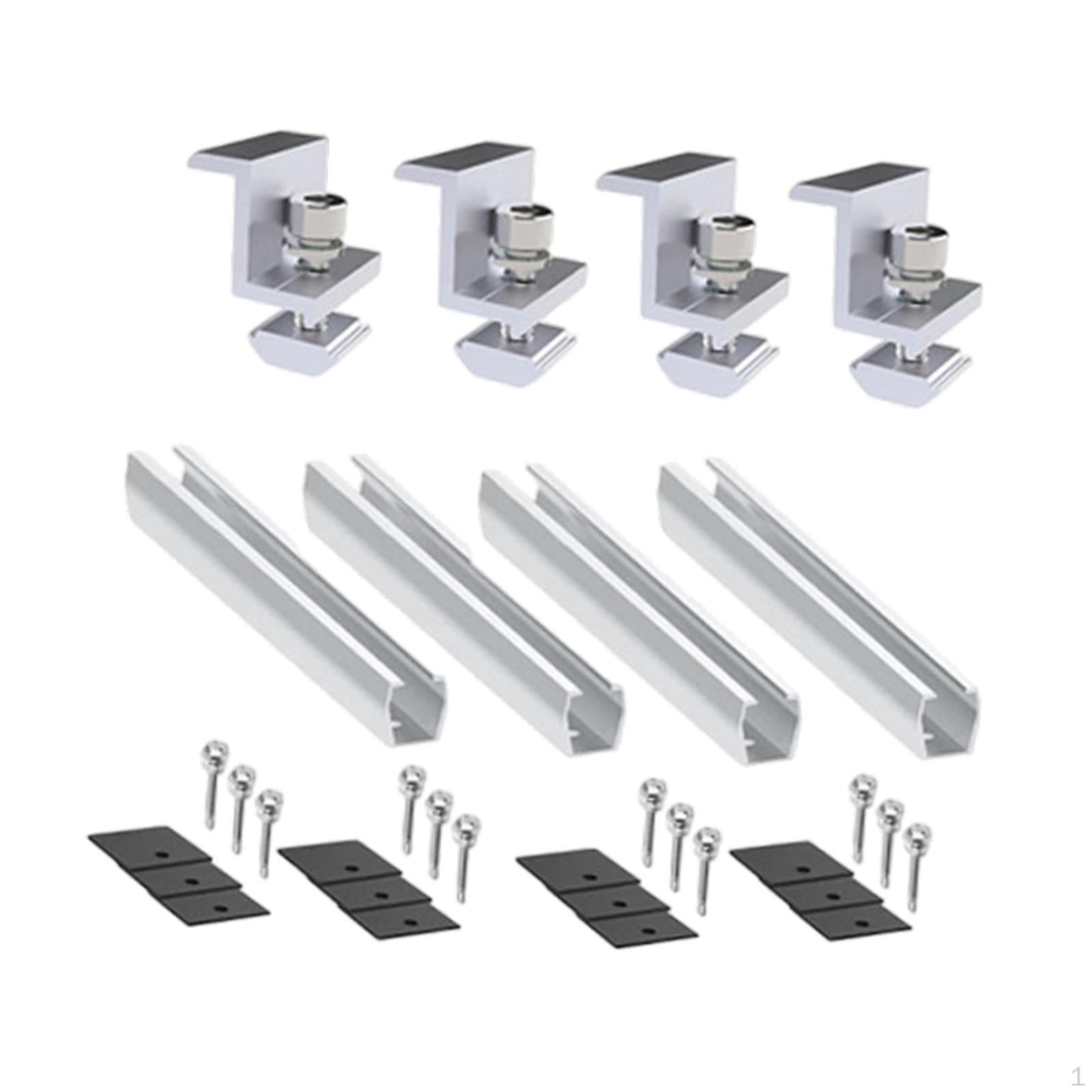 

Монтажные кронштейны для солнечных панелей из алюминиевого сплава с винтами. Простая установка. Подставка для поддержки. 4PCS