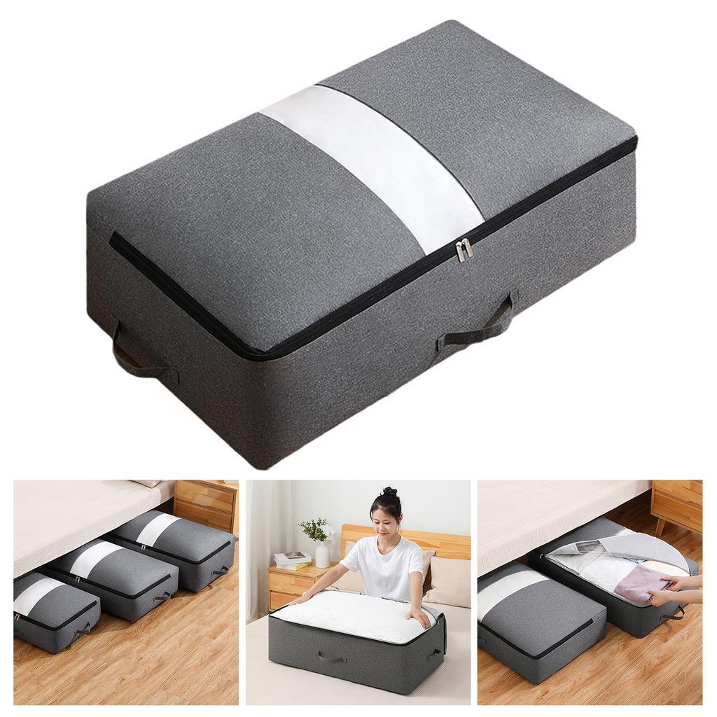 Foldable Clothes And Blanket Storage Bag Practical Storage Bag With Clear Window Organizers Bag For Quick Item Retrieval