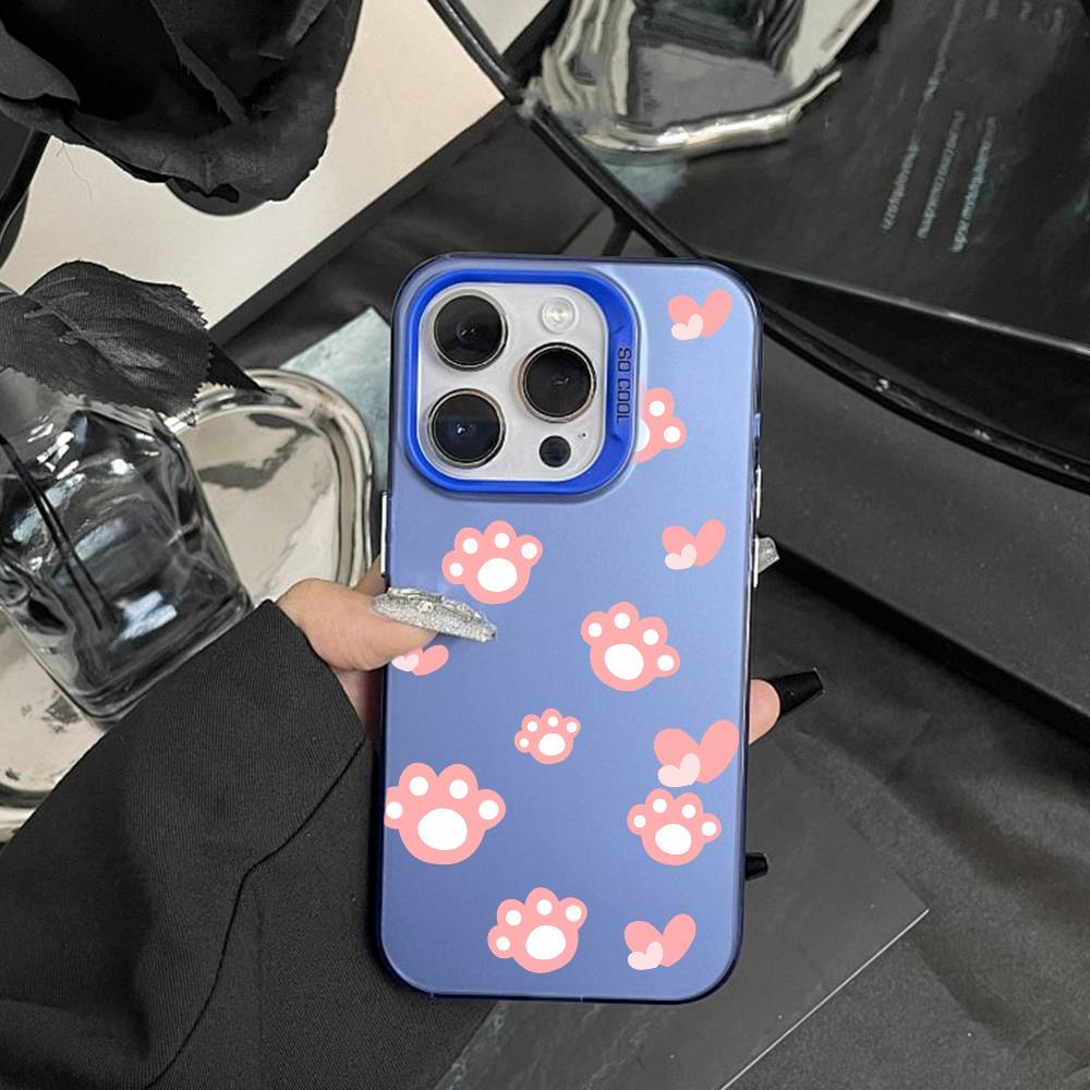 Cute Bear With Cat Paws  Phone Case For IPhone 16 17 15 14 12 13 Pro Max white Color Shockproof Cover