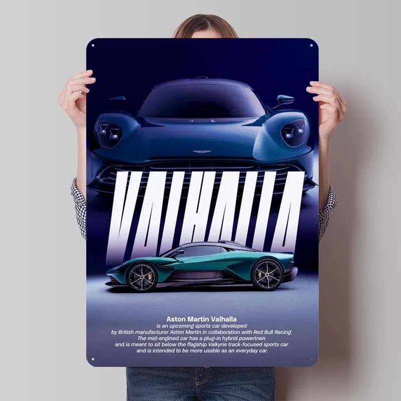 Aston Martins Tinplate Sign Classic Cars Poster Metal Wall Art Mural Retro Metal Sign Plaque for Garage Wall Art Decoration Room