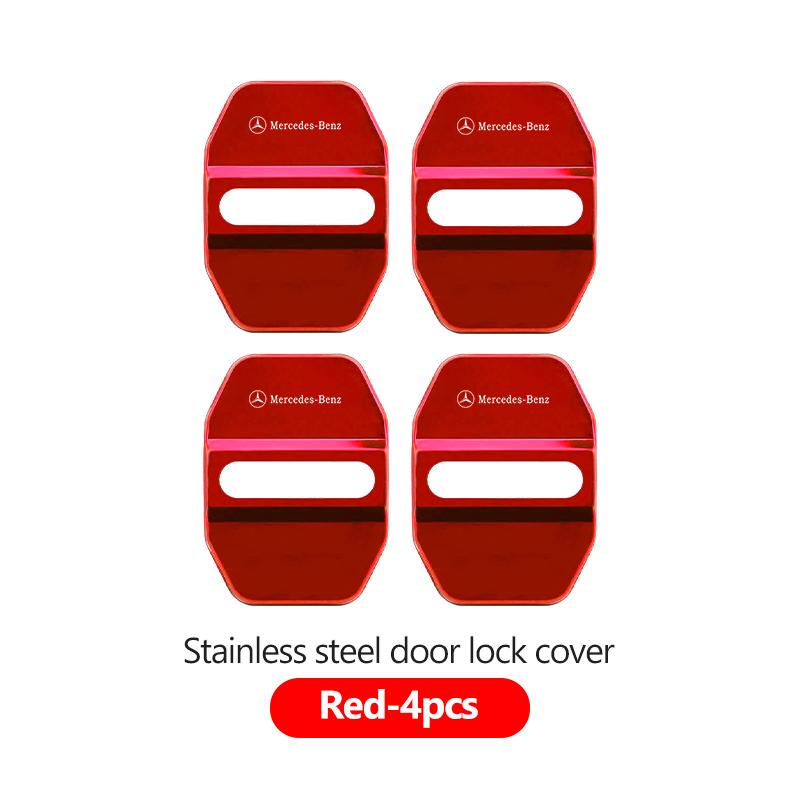 For Benz Stainless Steel Car Door Lock Buckle Cover Protective Covers Accessories CLS SLK Sport ML C200 C260 C300 W205 CITAN