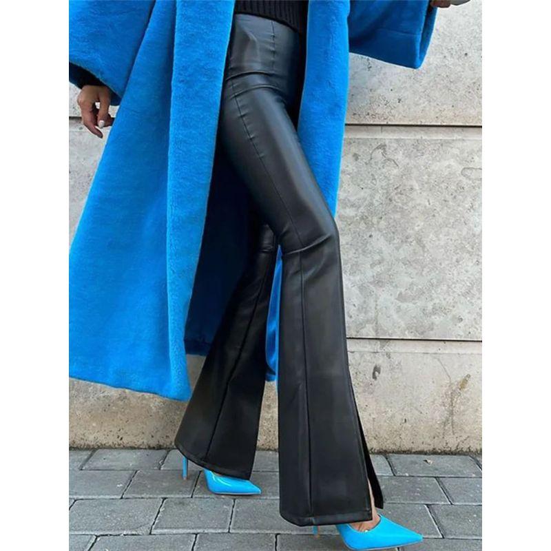 Sexy Slim Slim Fit Micro Flared Pants Sexy Slit Slim-Fitting Bootcut Pants