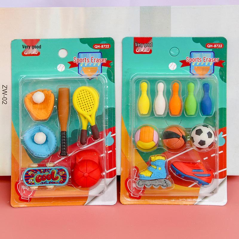 Adorable Cartoon Mini Eraser Set for Students – Perfect Back-to-School Gift