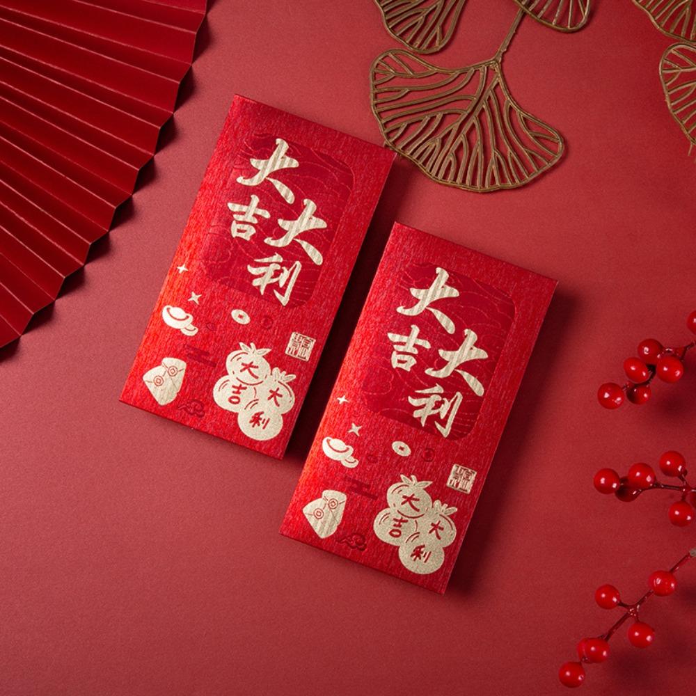 6pcs Traditional Red Pocket Hot Stamping Hongbao Festive Decor Horse Year Red Envelope  Birthday