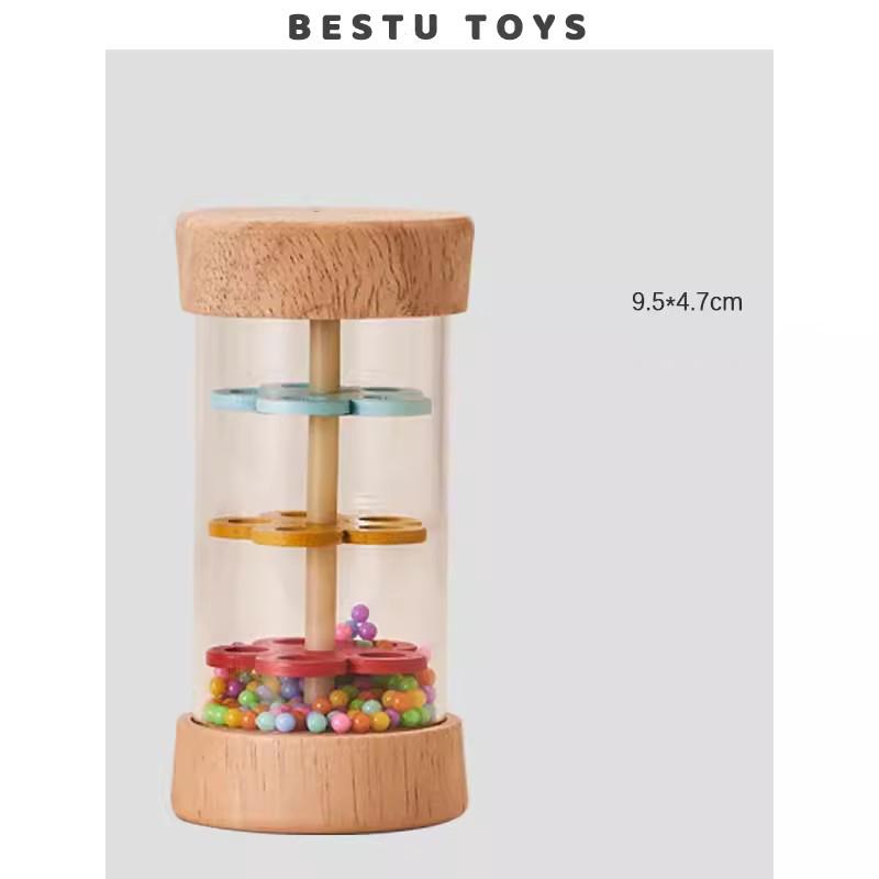 Baby Wooden Rain Sound Pipe Simulation Rain Sound Wooden Plaything Present Hourglass Fun Music Shaker Early Education Enlightenment Plaything