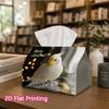 1pc, 2D Flat Printing, Tissue Box Happy Christmas Parrot Pattern Printed Tissue Box, Suitable for Bathrooms, Living Rooms, Bedrooms, Dressing Tables,