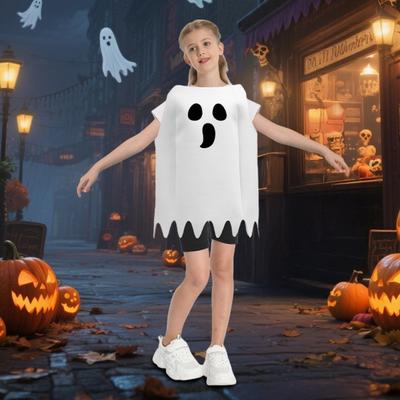 Ghost Halloween Costume Role-Playing Outfit for Adults Kid Full-Body Spooky