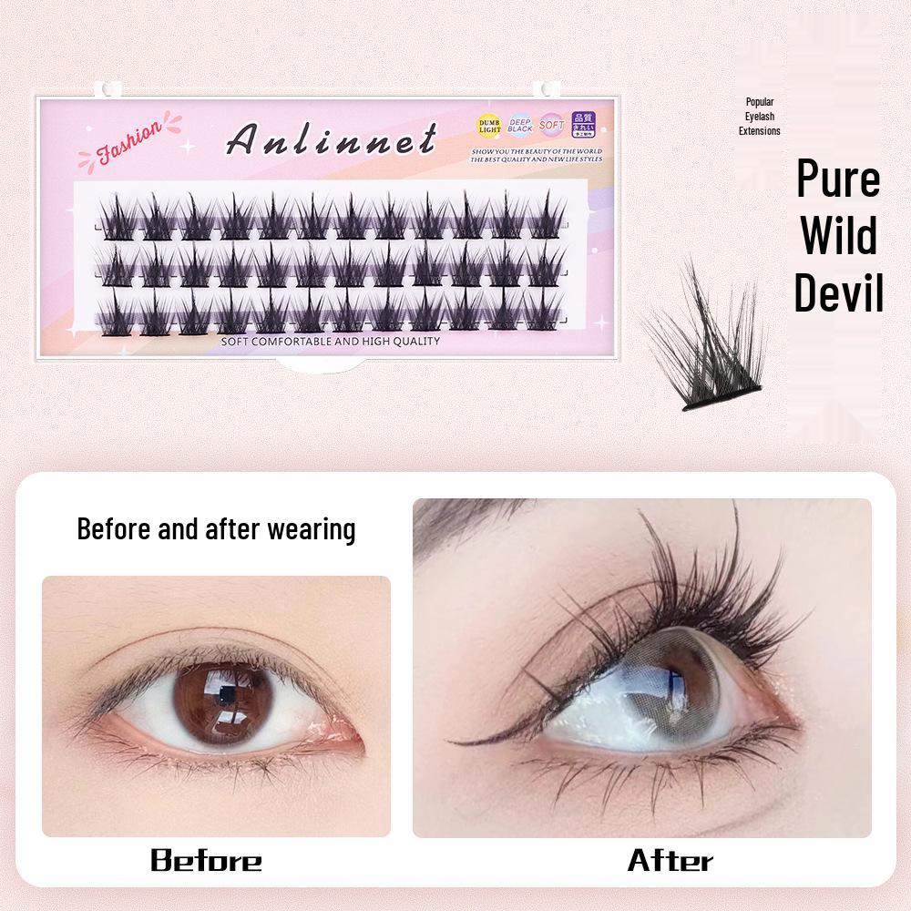 Large Capacity 3-Row False Eyelashes Set - Pure Desire and White Moonlight Styles