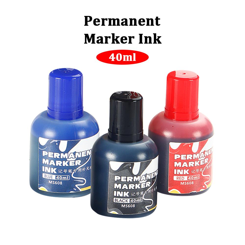 3 Colors Permanent Marker Ink,40ml,Oily,Quick-Drying,Waterproof And Non-Fading,Non-Erasable Marker Ink Refill 1 Box