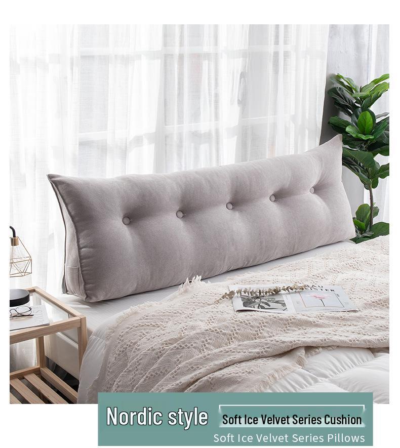 Korean Velvet Nordic Triangle Headboard Cushion: Removable, Washable, Tatami Soft Pack, Lumbar Support, Large Backrest Pillow