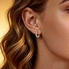 European & American Fashion Full Diamond Round Hoop Earrings - Women's Stylish Commuting Ear Studs