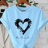 Be Kind Heart Graphic Tshirt Unisex Casual O Neck Short Sleeve Printed Tee Positive Kindness Streetwear Tops For Unisex Unisex