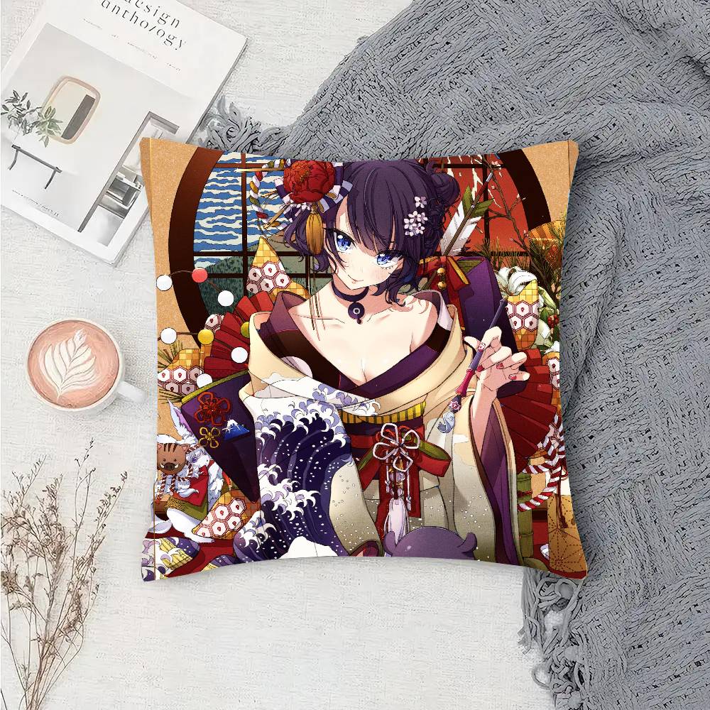 Katsuhita Hokusai Animated Game Fate Grand Order Pillow Case Fashion Square Pillowcase Bedroom Sofa Room Ins Decoration Leisure