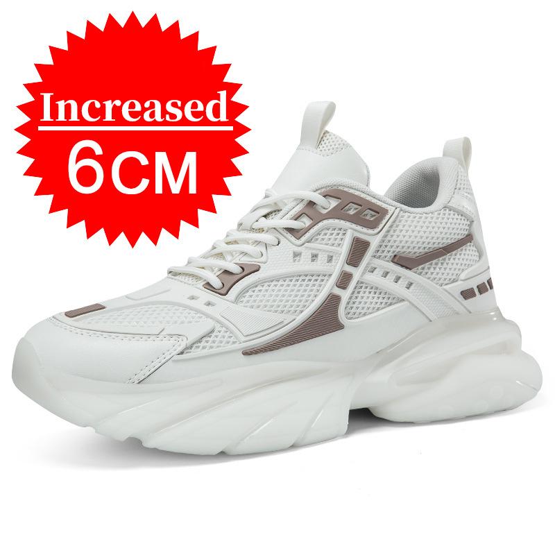 Men Mesh Elevator Shoes Height Increase Sneakers Shoes for 8/10CM Sports Casual Shoes Invisible Inner Heightening Shoes for Men