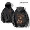 Korn Rock Band World Tour pulóverek Vintage mosott férfi pulóverek Pamut Hip Hop utcai ruházat Kapucnis pulóver Laza Y2K felsők