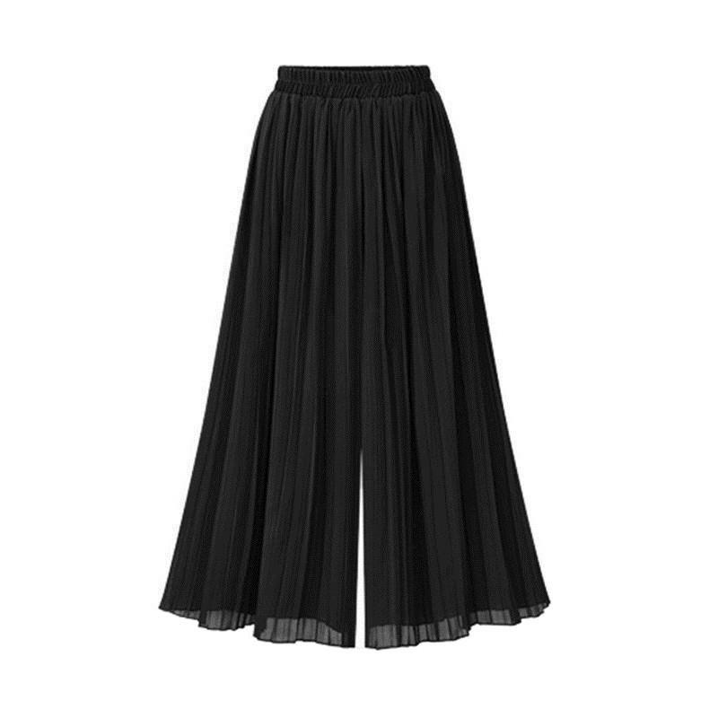 Summer Plus Size Women Loose Chiffon Wide Leg Pants Loose Beach Skirt Pants Size S-6XL