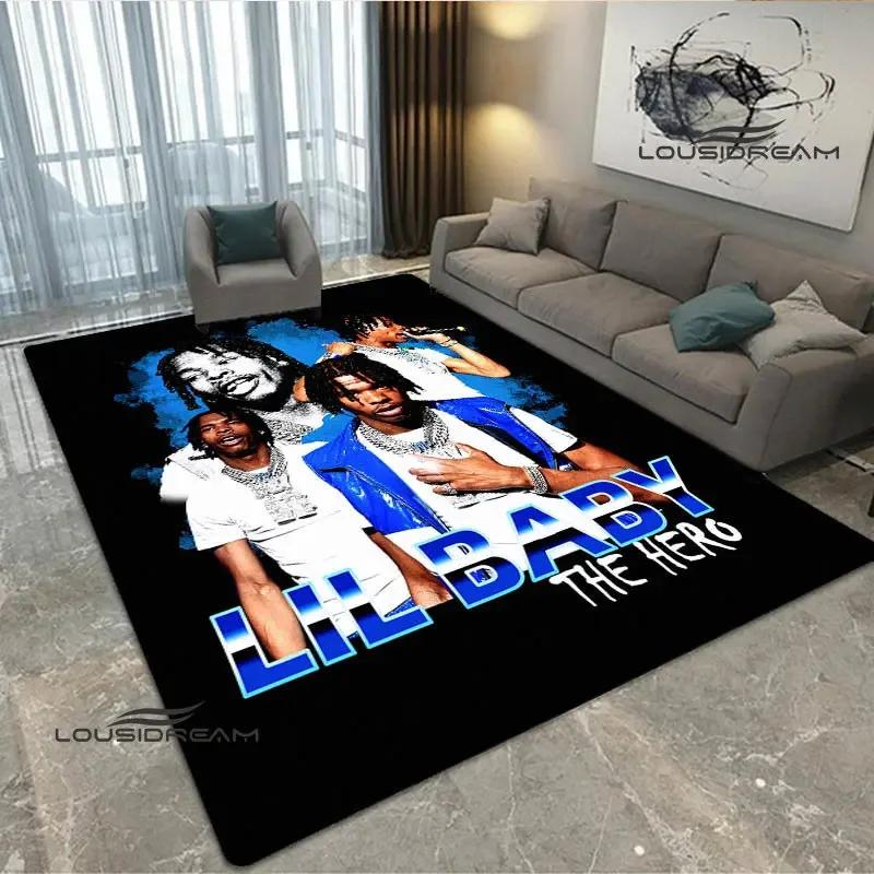 2026 Hip-hop singer Lil Baby carpet Non-slip carpet Yoga mat carpets for living room area rug Door pad anime rug birthday gift
