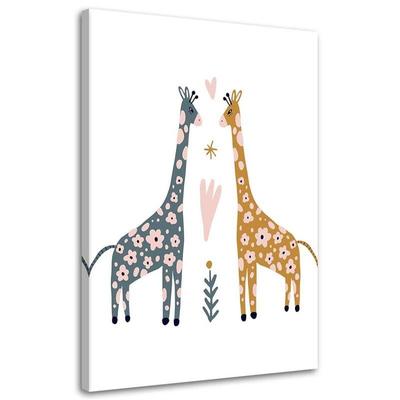 Canvas Print, Coloured Giraffes
