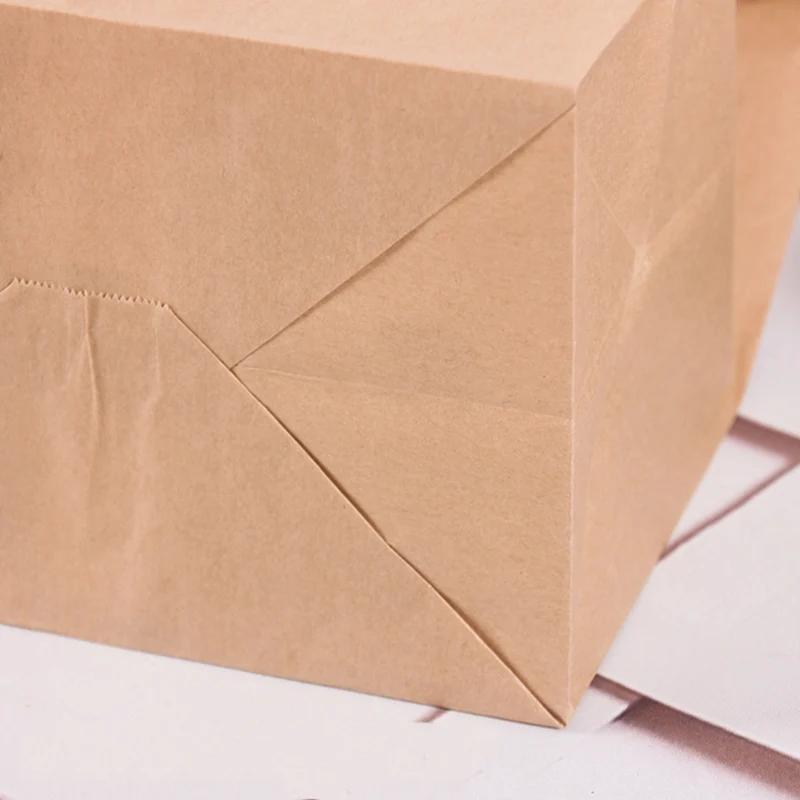 10Pcs Brown Bakery Bags Kraft Paper Bags for Cookie, Sandwich, Bread, Dried Foods & Snack -Takeout Bags, Party Wedding Supplies