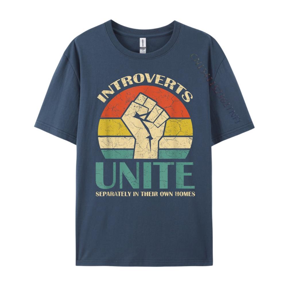 

Introverts Unite Separately In Their Own Homes Funny White Graphic Tee T Shirt Leisure 4XL