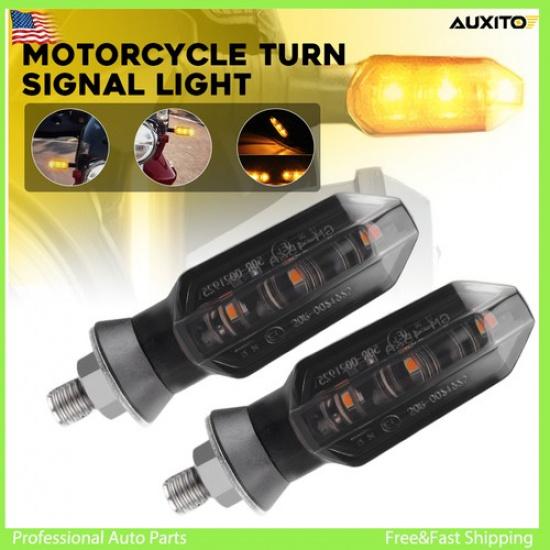 Clear LED Motorcycle Blinker Indicator Signal Turn Fit Light Amber SuzUSi Honda