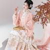 Ming Dynasty Style Hanfu Set With Pipa Sleeves Woven Gold Ma Mian Skirt Floral Brocade Embroidery Women