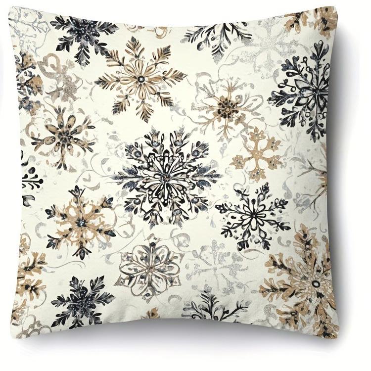 

Праздничные рождественские наволочки: Пусть идет снег, Счастливого Рождества, Снеговик и Снежинки Дизайны Новогоднее украшение для дома 16x16Inch