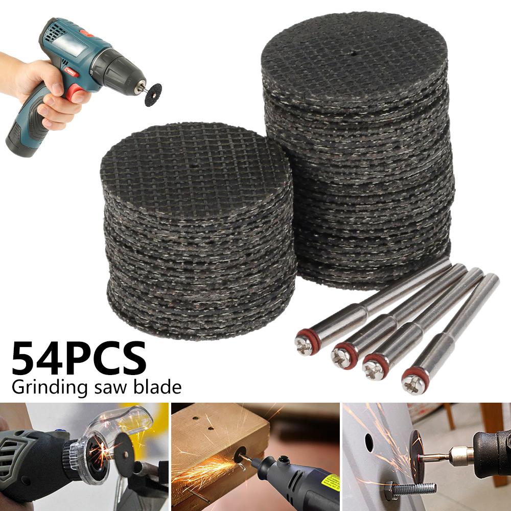 54PCS Mini Cutting Disc Kit HSS Saw Blade Diamond 32mm Cutting Disc +4pcs Mandrels Rotary for Dremel Accesories Rotary Tool