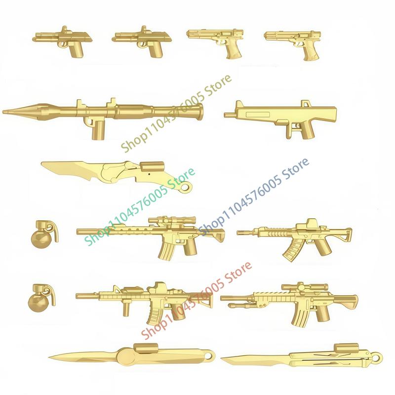 MOC Stavebnice Mini Akční Figurka Příslušenství Kuše Blackhawk Kamuflážní Štít Plamenný Meč Vrtulník DIY Kostky Hračka Dárky
