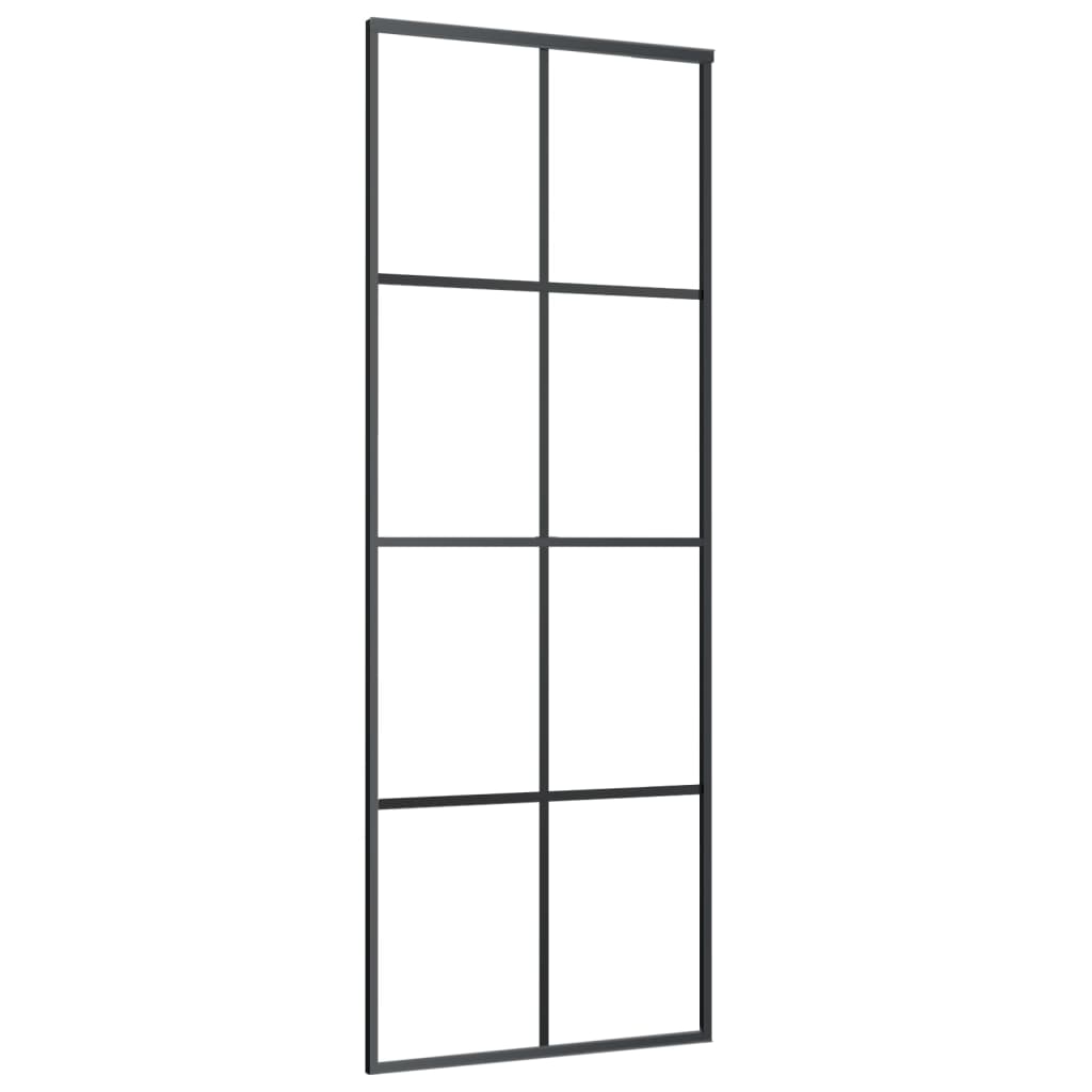 Sliding Door with Fittings 76 X 205 Cm Tempered Glass & Aluminum