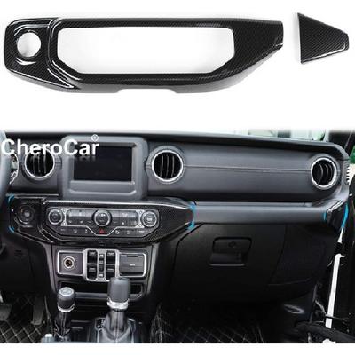 Kryt panelu spínačů klimatizace z uhlíkových vláken pro 18-21 Jeep Wrangler JL JLU JT