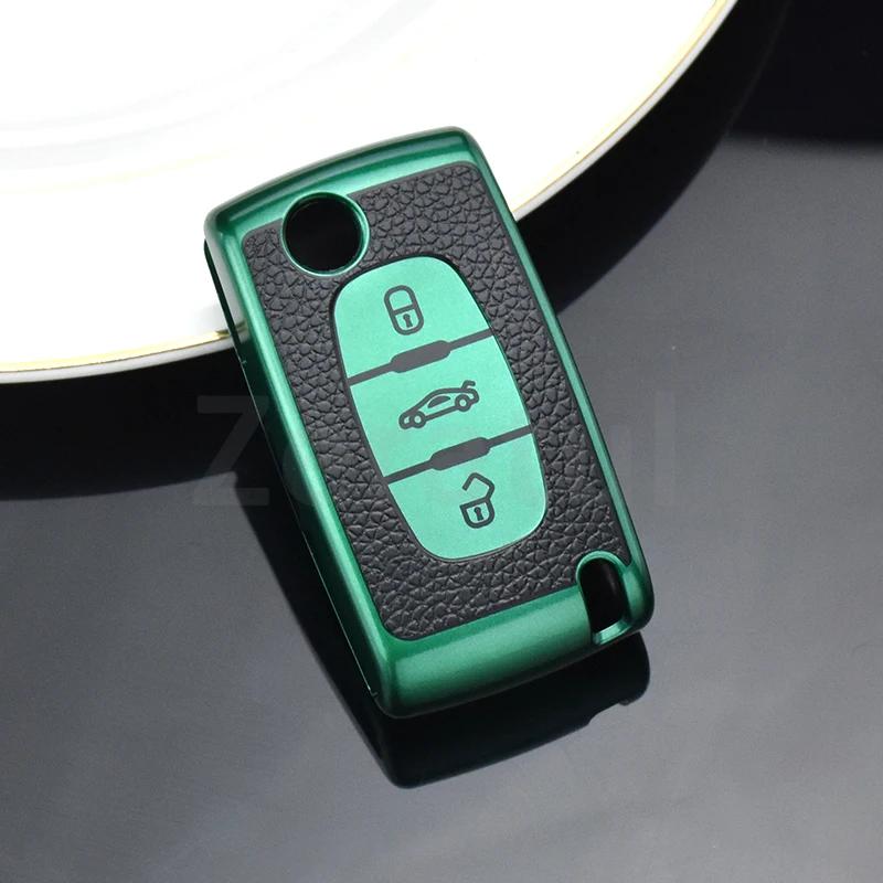 Tpu Car Key Case Cover For Citroen Xsara C2 C3 C4 C5 C6 C8 For Peugeot 107 206 207 307 308 406 Shell Holder Protector