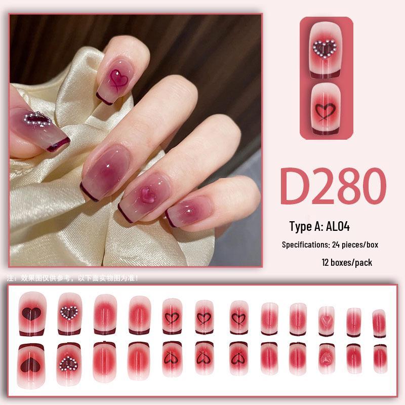 Sweet Fairy Detachable Press-On Nails: Cute Blush Translucent Finished Nails for Girls