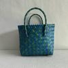 Handmade Woven Bag Large Capacity Plastic Woven Basket Small Square Bag with Handheld Gift Simple Handheld Versatile Women's Bag