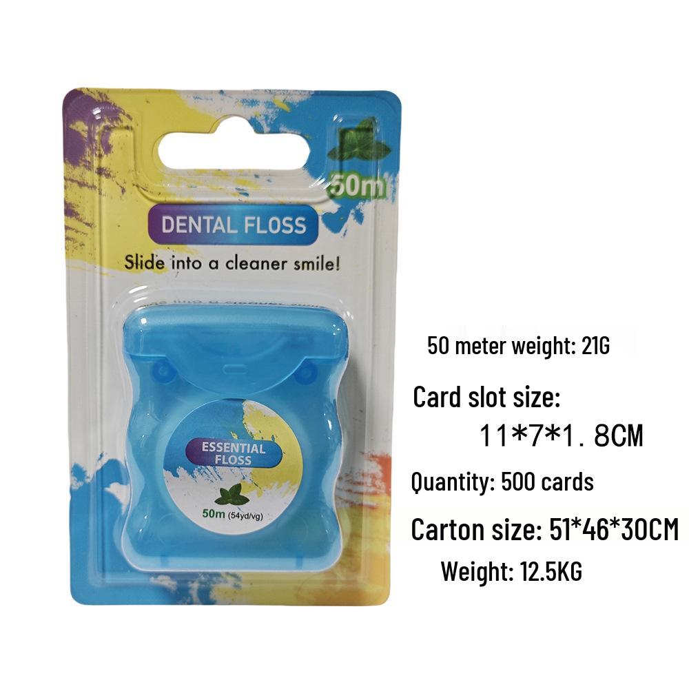 Extra Soft Mint Micro-Waxed Nylon Dental Floss, 50M - Disposable Interdental Cleaner