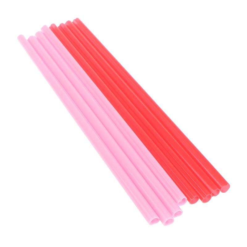 25Pcs Smoothie Straws Heart Shaped Pink Straws Drinking Cute Plastic Straws