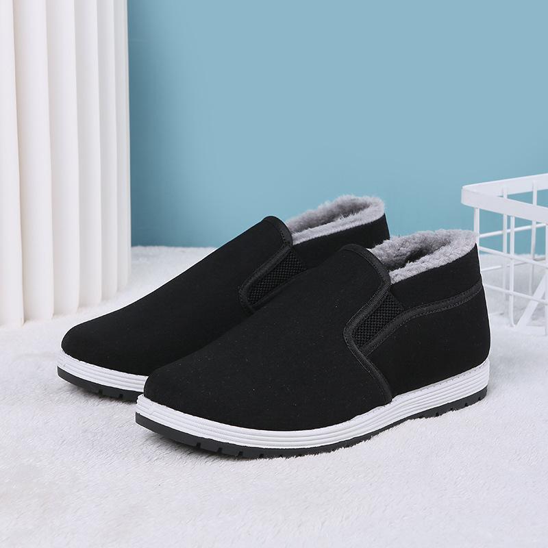 Men's Large Cotton Shoes Old Beijing Cloth Shoes Thickened Middle-aged and Elderly Cotton Shoes Snow Cotton One Pedal Dad Shoes Snow Boots