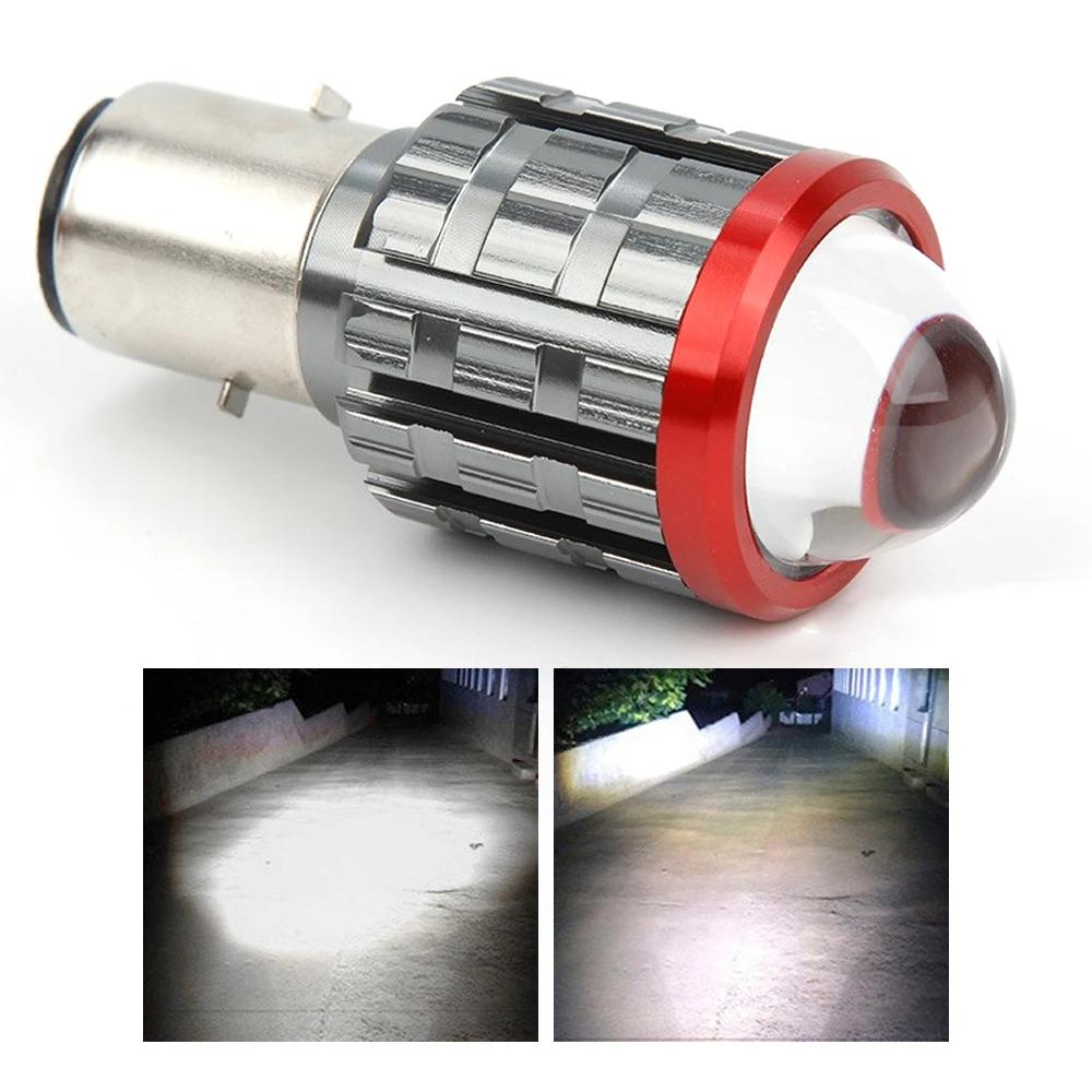 

Фары для мотоциклов, светодиодные двухцветные внешние прожекторы, дальний и ближний свет, высокая яркость, встроенные стальные пушечные фонари белый