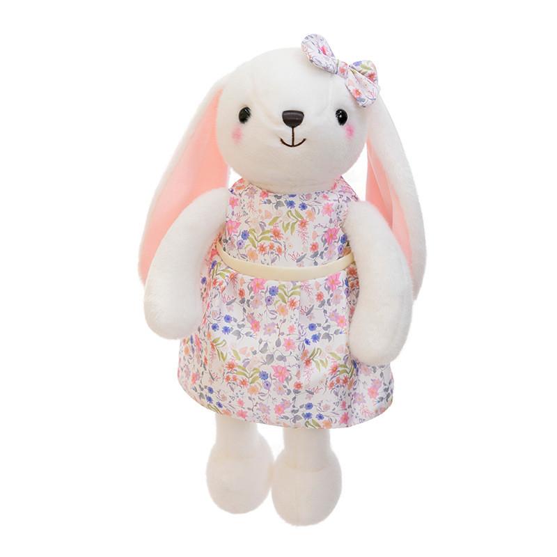 Rabbit Rural Plush Toy With Cute Floral Dress For Kids Fun And Gift Cotton Pp