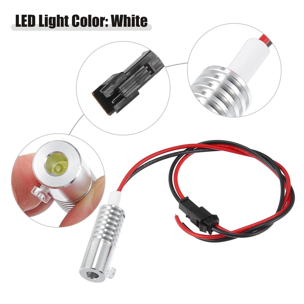 ACROPIX Lichtquelle Leuchte für DIY Auto 6mm 2W LED Aluminium Weiß 1 Stück