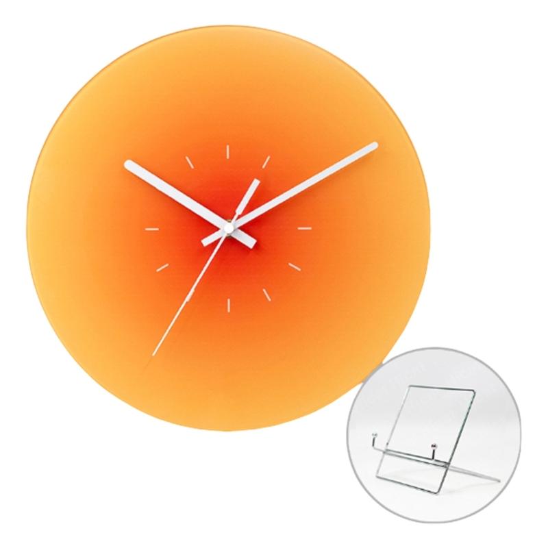 

Large Round Clock 12Inch Sunset Wall Clock Quiet Movement for Living Room and Classroom Decoration with Display Stand