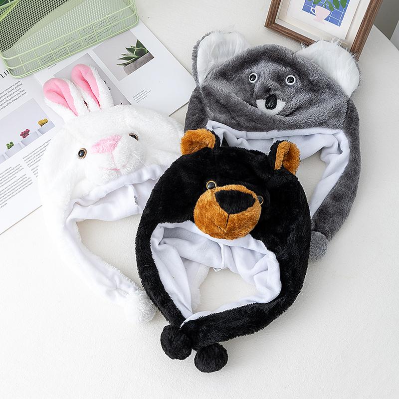 New Style Unisex Funny 3D Animal Style Decorative Hat Mischievous Couple Cap For Man Women Plush Winter Lovely Family Hat