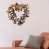 Heart-Shaped Rose Wreath Simulation Wall Hanging Knocker 14" Welcome Garland for