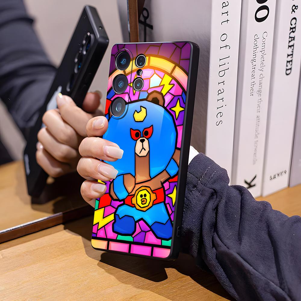 

Cartoon B-Brawl Game Phone Case For Samsung S26 Ultra S25 Edge Ultra S23 S22 S21 S20 Ultra Plus S24 Fe Glass Cover Samsung S25 Plus