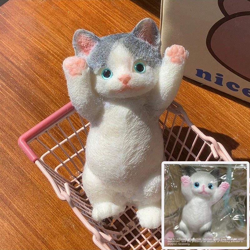 Squishy Leuke Gevlokte Kat Stressverlichtend Speelgoed, Extra Grote Sensorische Fidget Speeltjes voor Kinderen Volwassenen Angst Ontspanning, Knijp Cadeau